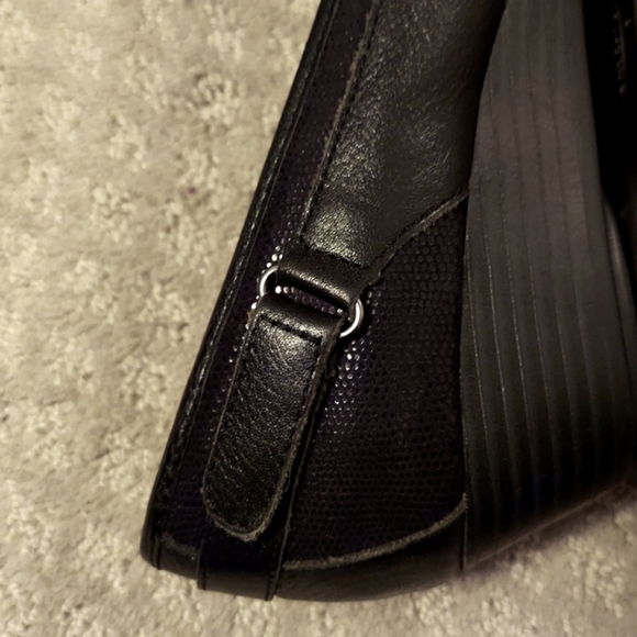 Leather wedges by Sofft Eurosoft- Black with sparkle, size 11 women's - Picture 7 of 13